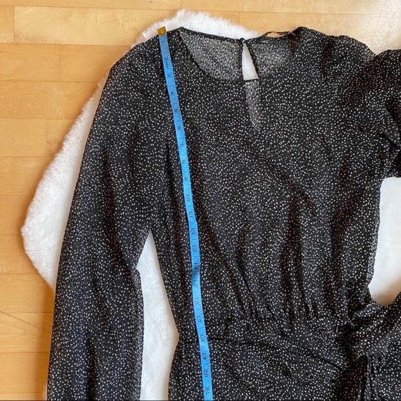 SOLD - Zara Trafaluc Sheer Polka Dot Wrap Dress - Picture 14 of 16